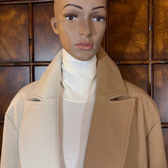 Steve Madden Camel Ivory Colorblock Two Button Maxi Coat - Picture 8 of 13